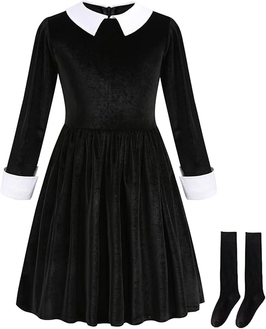 Wednesday Addams Costume Girls Halloween Addams Costume