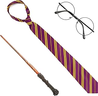 Harry Potter Glasses with Wand Tie Costume Pack of 3 Pieces