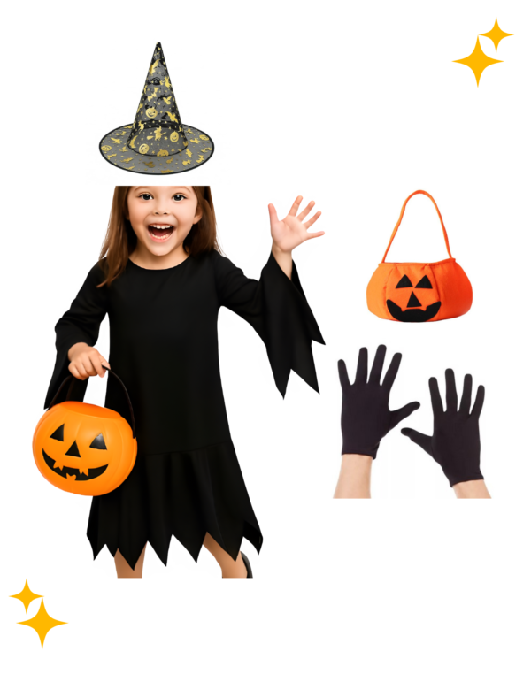 Black Witch Dress For Girls Halloween Party