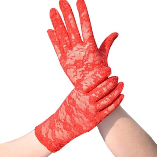 Red Bridal Hand Gloves