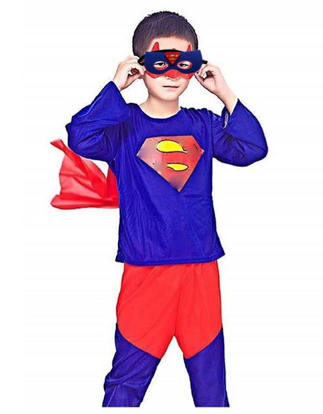 Superman Dress with Mask For Kids